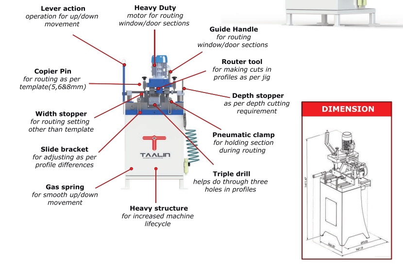 Copy Router Triple Drill Machine in India